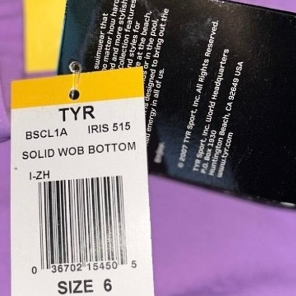 TYR Women's Iris Lavendar Solid Competition Bikini Bottom Women’s Size 6 - Picture 3 of 4